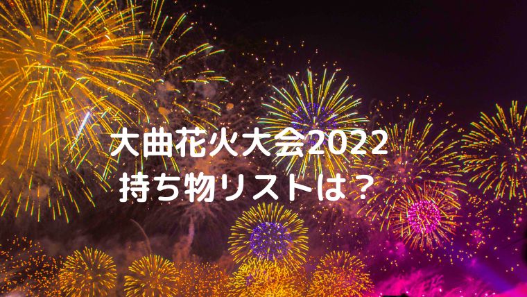 大曲花火大会22の持ち物リストは 混雑回避方法や会場での注意点も紹介 Cocoちゃんブログ